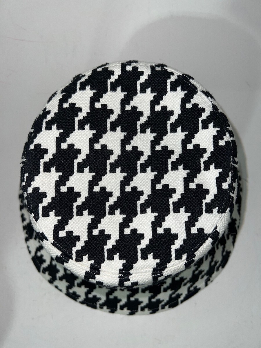 Christian Dior Houndstooth Black White Jacquard Cotton Logo Sun Bucket Hat 57 Dior Christian Dior Jacquard Cotton Logo Sun Bucket Hat 57  main image 4