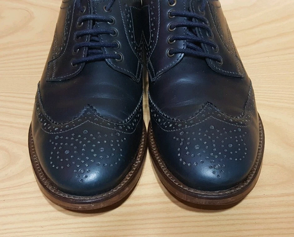 Мужские синие кожаные туфли H by Hudson Oxford Wingtip 8/41 - Изображение 4 из 4
