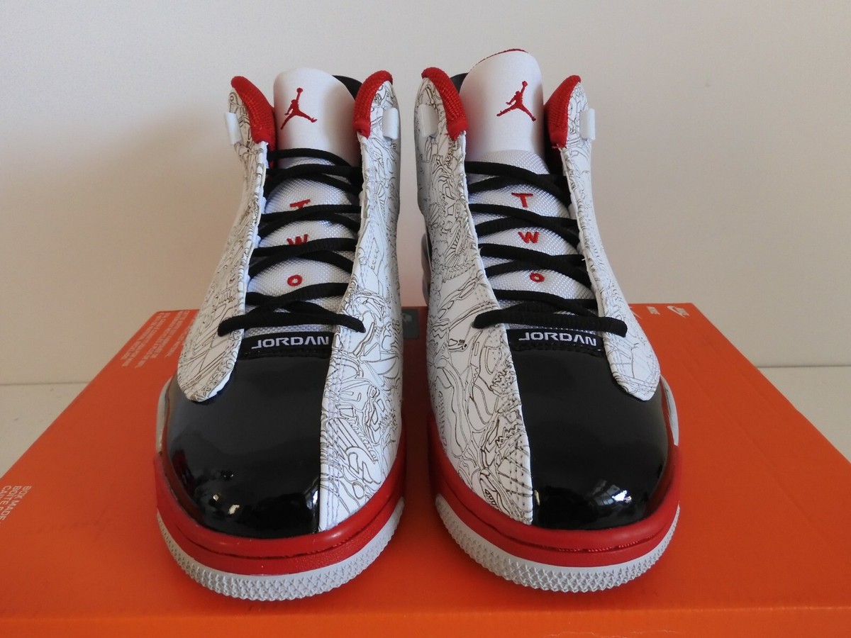 NIKE AIR JORDAN DUB ZERO WHITE-BLACK-VARSITY RED SZ 8.5 [311046 