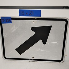 Authentic Traffic Road Street Sign 45 Degree Arrow Right 21" X 15" 12-225