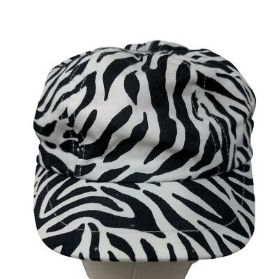Healthtex Girl's Cadet Cap Hat White Black Size OS Blank Zebra Stripes