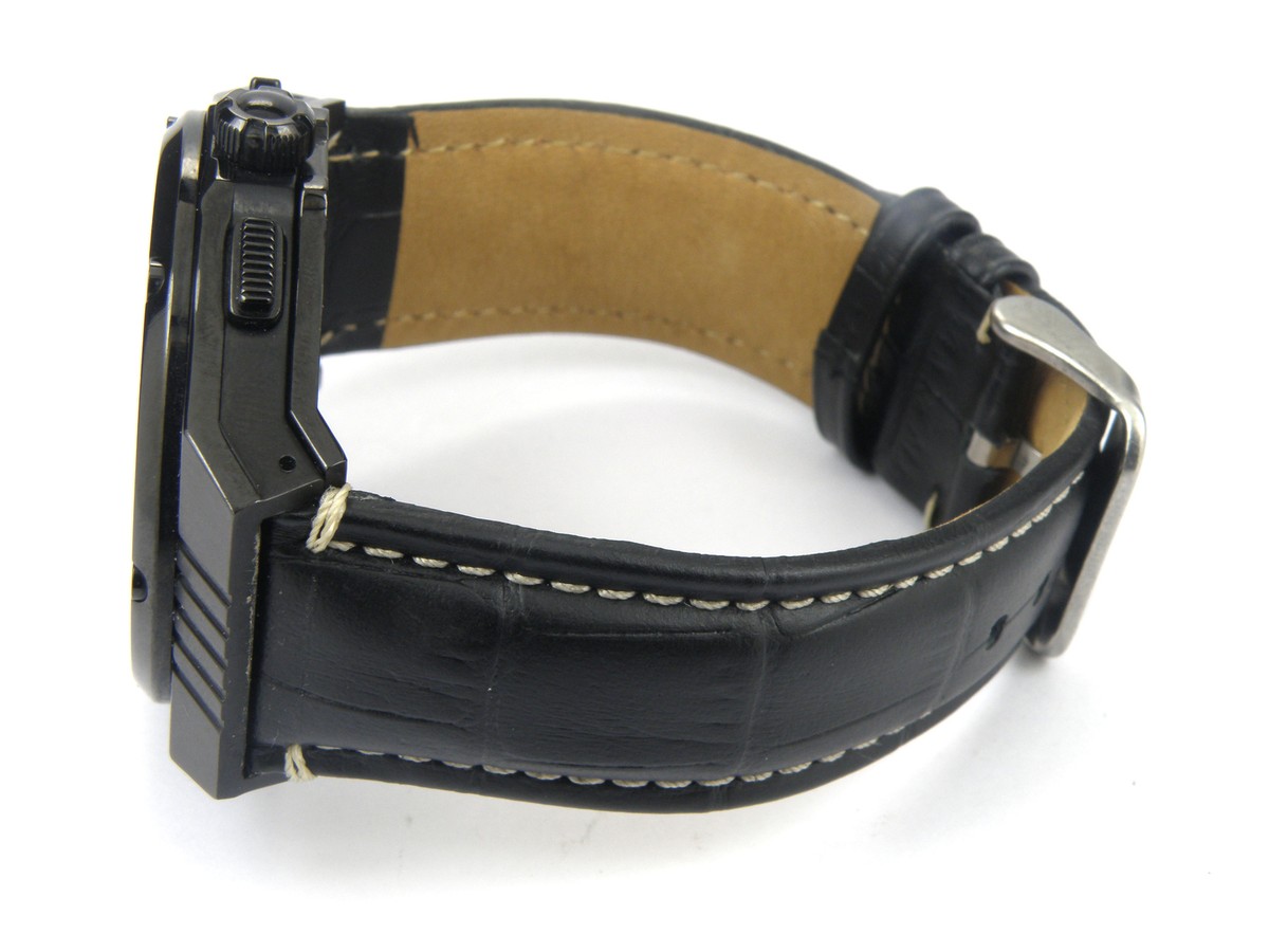 Rotary GS03632/C/19 Mens Black Stealth Chrono Watch 100m