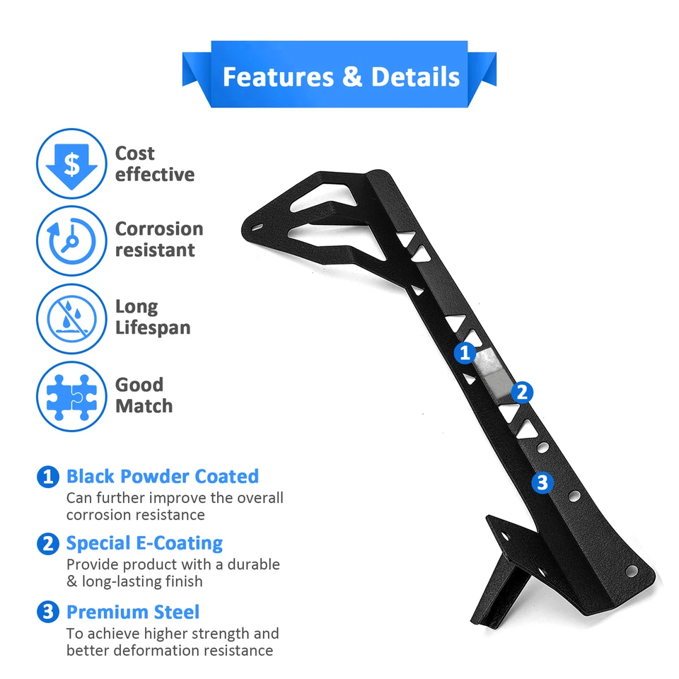 52-дюймовые кронштейны и стойка на лобовое стекло для светодиодных фар для Jeep Wrangler JK 2007-2017 годов выпуска - Изображение 4 из 4