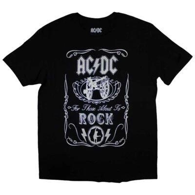 AC/DC AC DC T-Shirt Official Vintage Cannon Kinder Jungen Mädchen About To Rock Schwarz Neu