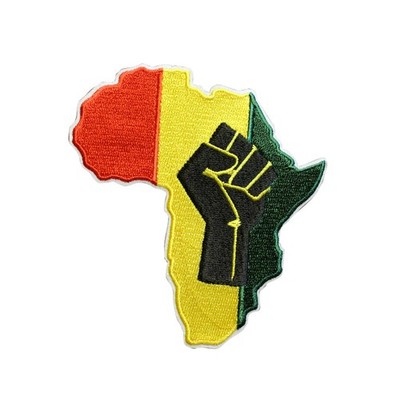 Africa Black Fist Embroidered Iron On Battle Jacket Patch - power african 140-P