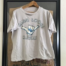 Vintage 80s Hang Loose Hawaii T Shirt Size L Thrashed Distressed Cropped Fit