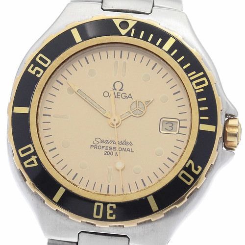 Omega Seamaster 200 Date Quartz Men's Watch Gold Bezel Used