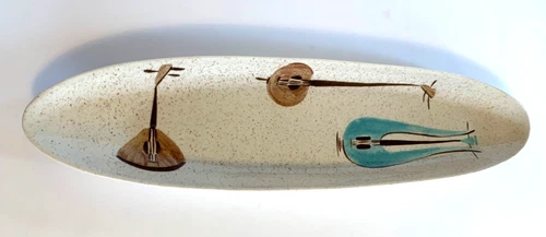 Vtg Red Wing Pottery LUTE SONG Oblong Bread Tray Serving Dish Mid Century-Mint!