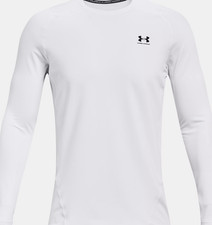 Under Armour ColdGear Fitted Long Sleeve Crew Shirt Men's L White 1366068 NWT
