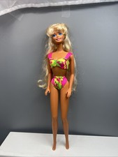 Barbie Hawaiian Fun Doll Blonde Bikini Lightning Bolts Eyes 1991 Mattel 5940 Vtg