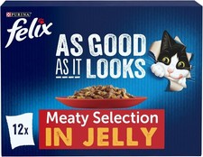 Felix As Good As It Looks Meaty Selection Wet Cat Food 48x85g Pouches Adult 4.20 per kilo