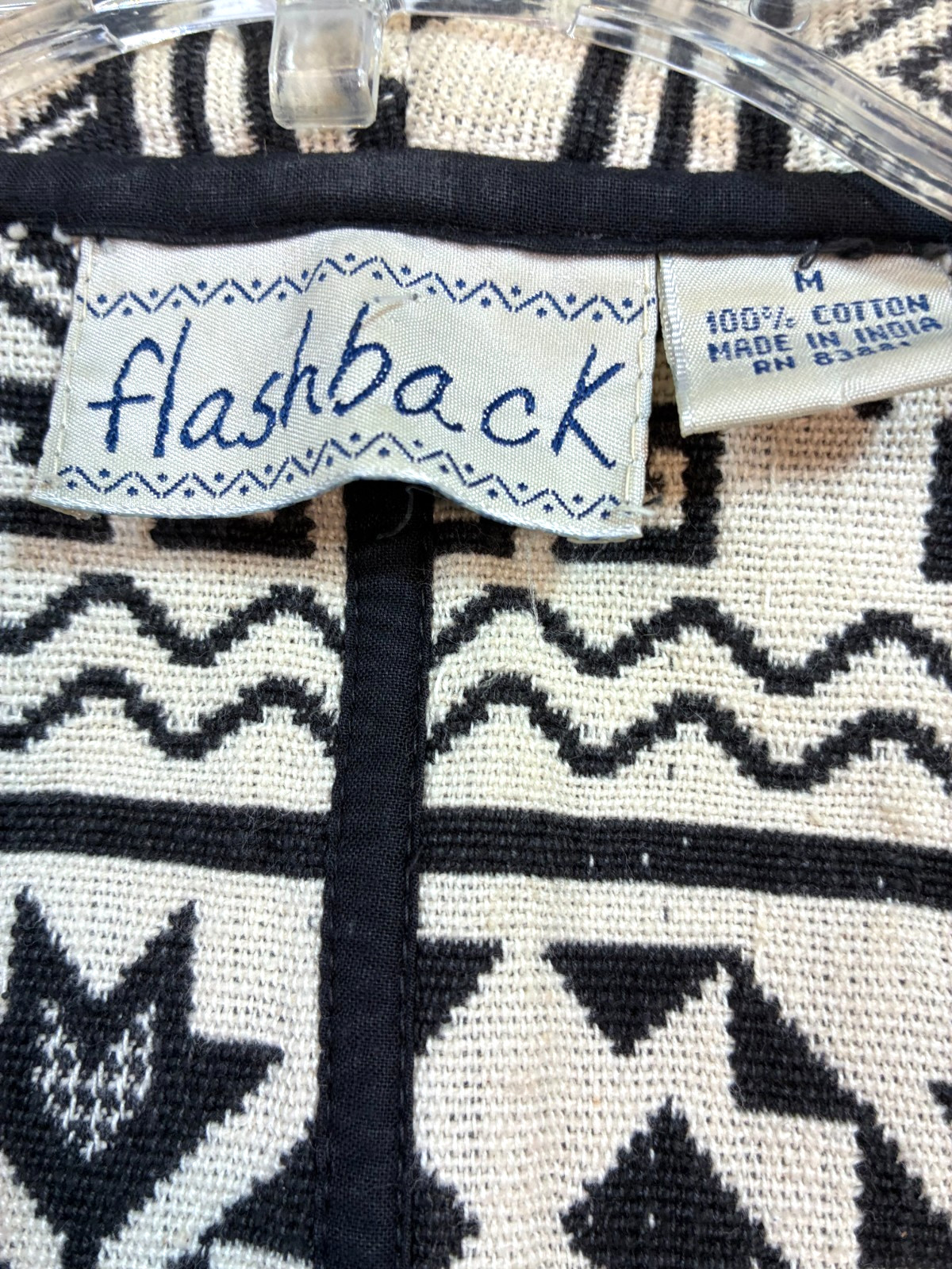 Flashback AZTEC TAPESTRY CROPPED JACKET Medium Bl… - image 4