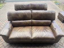 2x 3 Seater Sofa Set With 2 Footstools Beige Fabric Collection Only