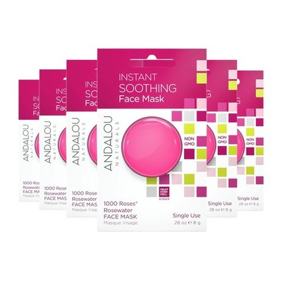 Andalou Naturals beruhigende 1000 Rosen Gesichtsmaske x6 beruhigende Feuchtigkeitspackung