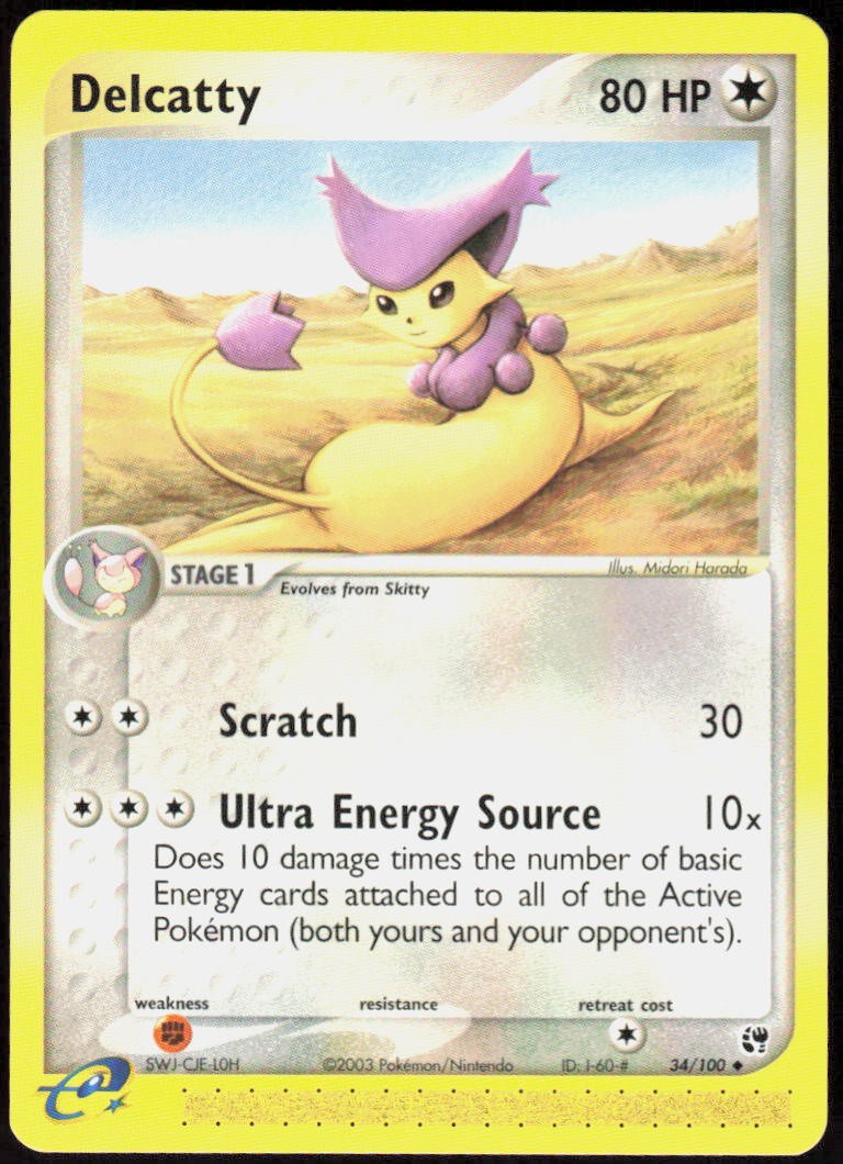 Delcatty 34/100 Uncommon EX Sandstorm NM Pokemon