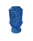 Royal Blue Glass Fine Cut Fairy Lamp By Wilkerson - 2 Pieces.