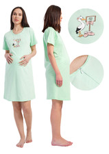 Bequemes Stillshirt aus Baumwolle f&uuml;r Damen, kurz&auml;rmelig, Gr&ouml;&szlig;e L, Vienetta