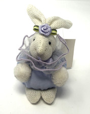 Russ 4  Rosebud Bunny Mini Stuffed Bean Bag Lavender Ruffle NWT Vtg Easter