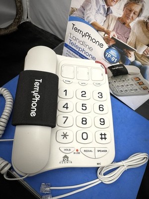 Acenis TerryPhone Big Button Telephone Handset White Landline  TP-01 Unused