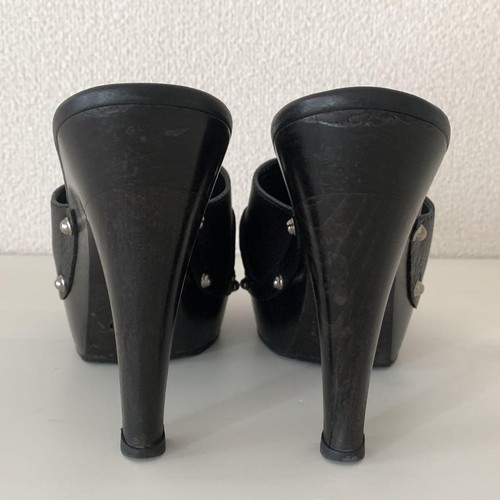 GUCCI Sandals Shoes EU 37.5 US 7.5 Leather Black Authentic - Picture 16 of 24