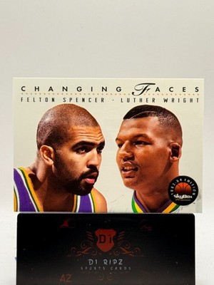 1993-94 Skybox Premium - Changing Faces Felton Spencer, Luther Wright #317 (RC)