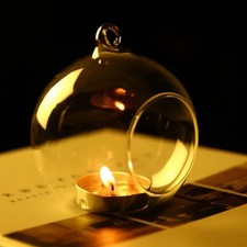 Hanging Hollow Ball Candle Container Glass Arts Hanging Candle Holder Home Decor