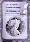 2023 W SILVER AMERICAN EAGLE  NGC PF69 ULTRA CAMEO ENCAPSULATED BEAUTIFUL LUSTER