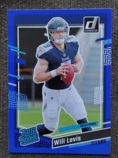 2023 Donruss Will Levis Blue Press Proof RC Rookie Football Card #397 Titans. rookie card picture