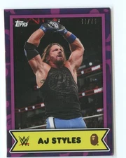2025 Topps WWE X BAPE AJ Styles Purple Camo /75 #12