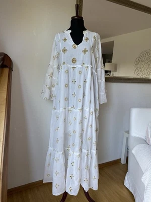 Siya Madrid Kleid Maxi Spitze Glitzer Festival Boho Zara Exklusiv Gr M wie Neu - Bild 1 von 4
