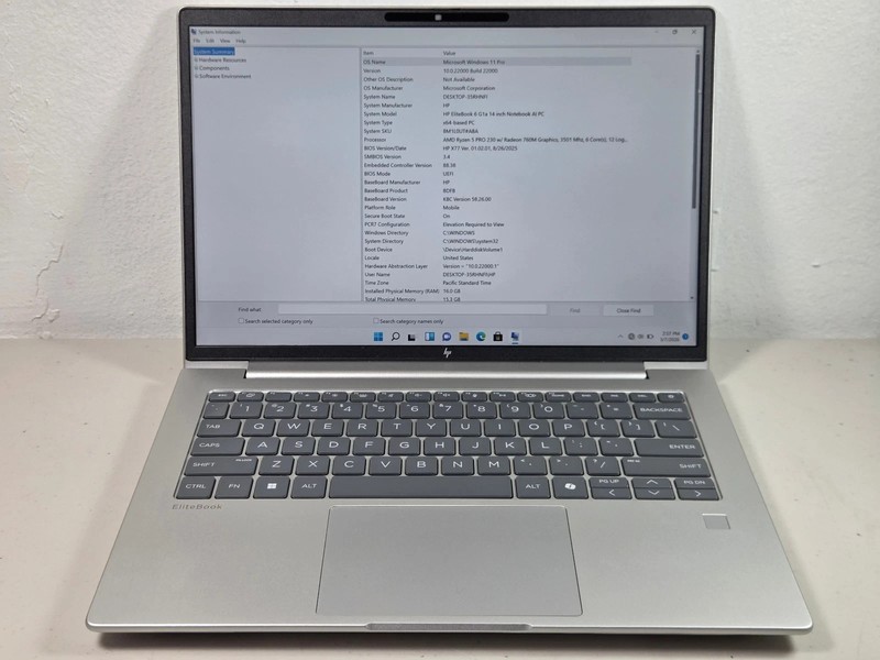 HP EliteBook 6 G1a 14 inch Ryzen 5 PRO 230 32GB RAM 512GB SSD W11