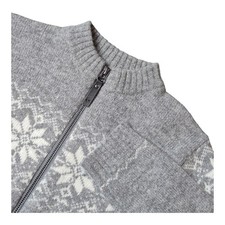 Icewear Iceland Wool Angora Zip Sweater Kids Large 146 152 Gray Nordic Snowflake