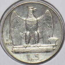 Italia 1929 5 Lire Aquila animale 296049 spedizione combinata