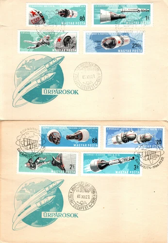 HUNGARY - 1966. FDC  - American and Russian Twin Space Flights  Mi: 2299-2306.