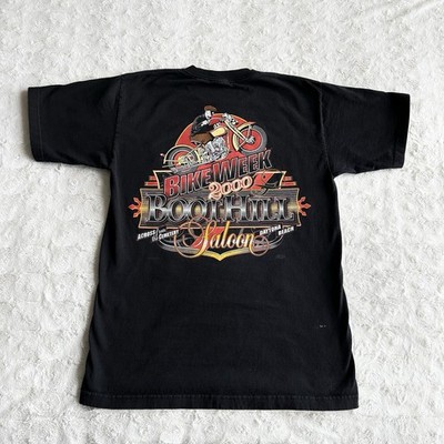 Vintage Daytona Beach Bike Week Shirt Tee Mens Large Black 2000 Boot Hill Saloon