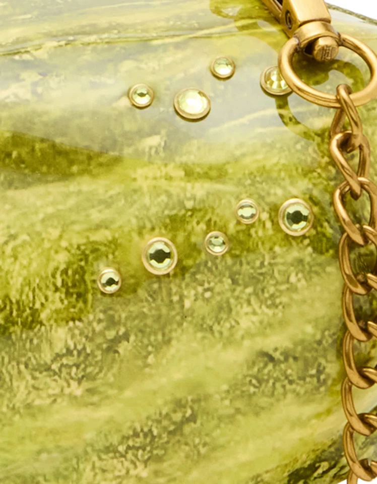 Bandolera Betsey Johnson Kitsch A Big Dill pedrería verde nueva con etiquetas Foto 2 de 4