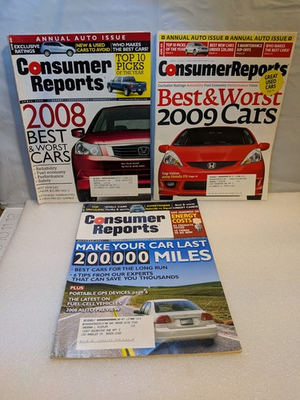 #ad #ad Lot 3 diff CONSUMER REPORTS Magazine AUTO Issues $15.20