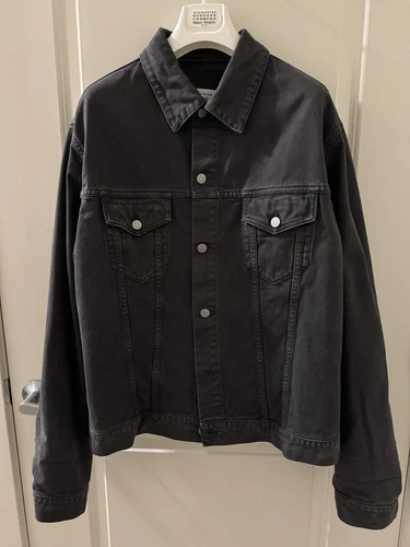 Maison Margiela Giacca Uomo Grigio Denim Fade Tg50