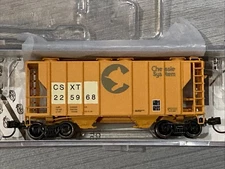 Athearn N ATH 12283 CSX Chessie PS 2600 2-Bay Covered Hopper CSXT #225968 - MIB