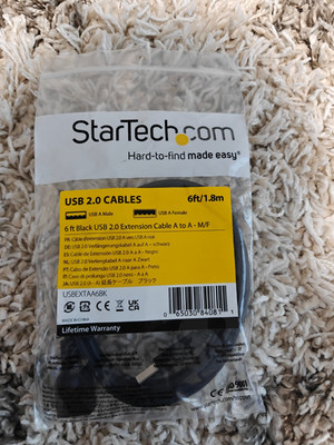 StarTech 6ft Black USB 2.0 Extension Cable A to A -M/F 