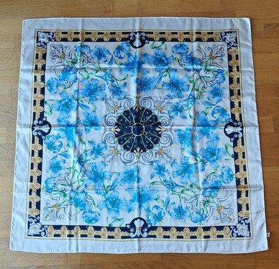 Francois 1er PIERRE BALMAIN PARIS Luxurious VTG flowers Polyester Scarf 34X 35in