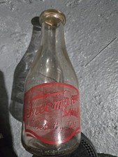 Vintage Allentown PA Milk Bottle Quart Freeman's Dairy Uncle Sam Lehigh Co.