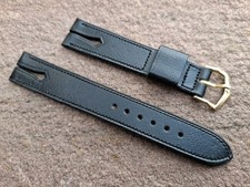 Vintage JB Champion Black Hand Finished Calf Leather watch Band 17mm 11/16 In.
