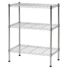 Chrome 3-Tier Steel Wire Shelving Unit (24 in. Wx30 in. Hx14 in. D)
