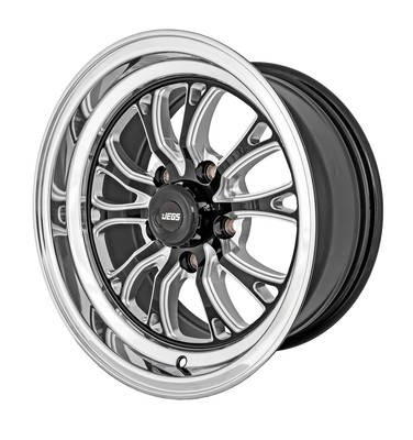 JEGS SSR Spike Wheel [Size: 15'' x 7''] Polished Lip with Black Milled Spokes