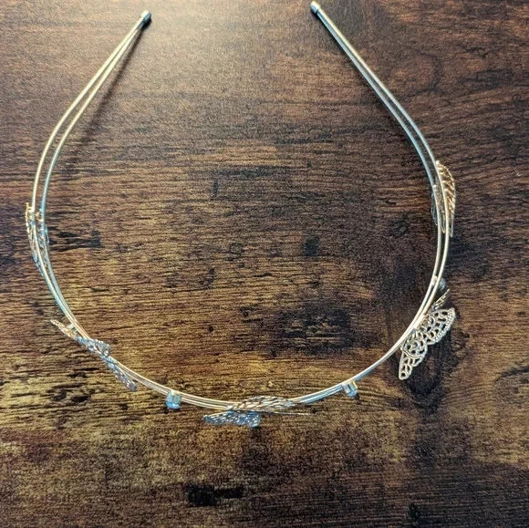 Gold Leaf And Butterfly Rhinestone Hairpiece/Headband - Image 3 of 4