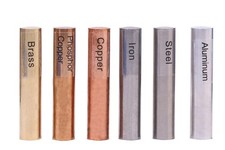 6 Pcs Metal Block Set-Brass, Copper,Iron,Steel, Phosphor Copper Multicolor