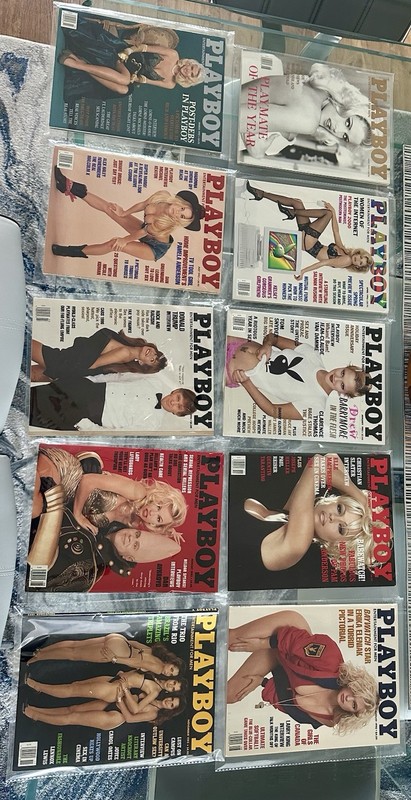 HIGH GRADE / VINTAGE SET OF 10, 1990'S PLAYBOY MAGAZINES