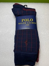 Polo Ralph Lauren Dress Socks 3 Pairs Navy Multicolor For Size 10-13 Men