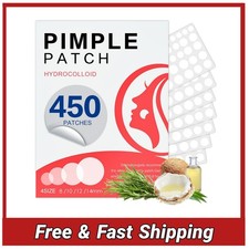 450 Hydrocolloid Acne Patches Invisible Pimple Zit Covers 4 Sizes Face